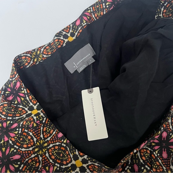 New By Anthropologie One Shoulder Linen Cropped Top Orang Motif Medallion boho - Picture 7 of 14